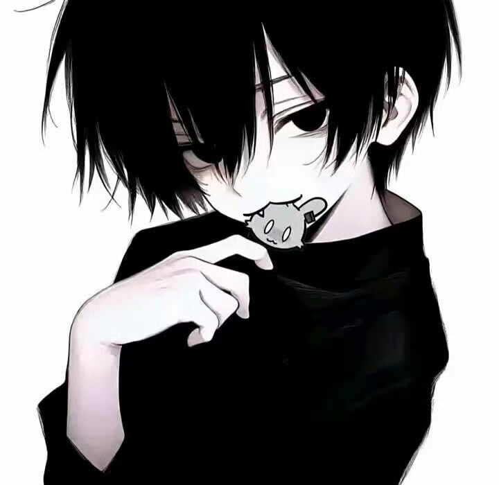 动漫黑白男头（图源网络，侵删）