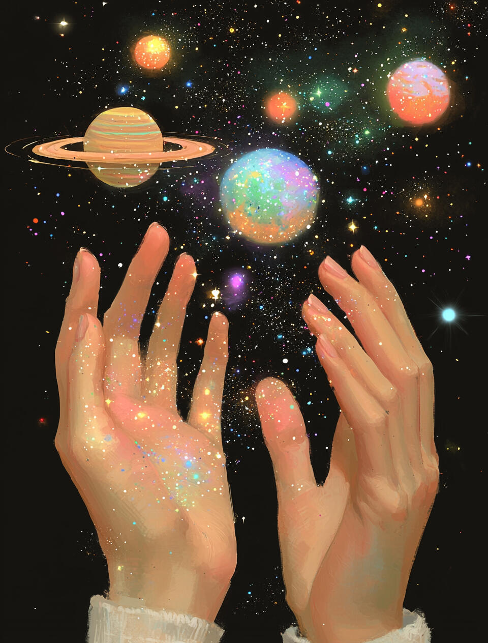 手里的宇宙星球