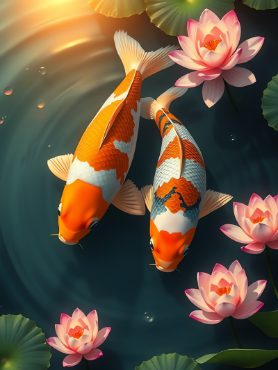 壁纸/锦鲤/年年有余