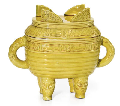 清光绪 仿古黄釉簋