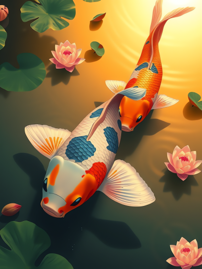 壁纸/锦鲤/年年有余