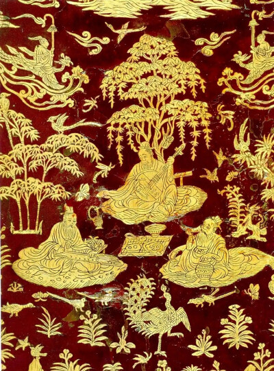 唐代金银平纹琴