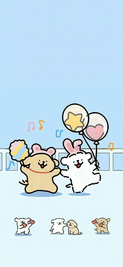 手机壁纸｜线条小狗
