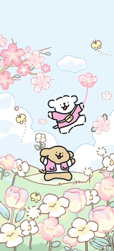 手机壁纸｜线条小狗
