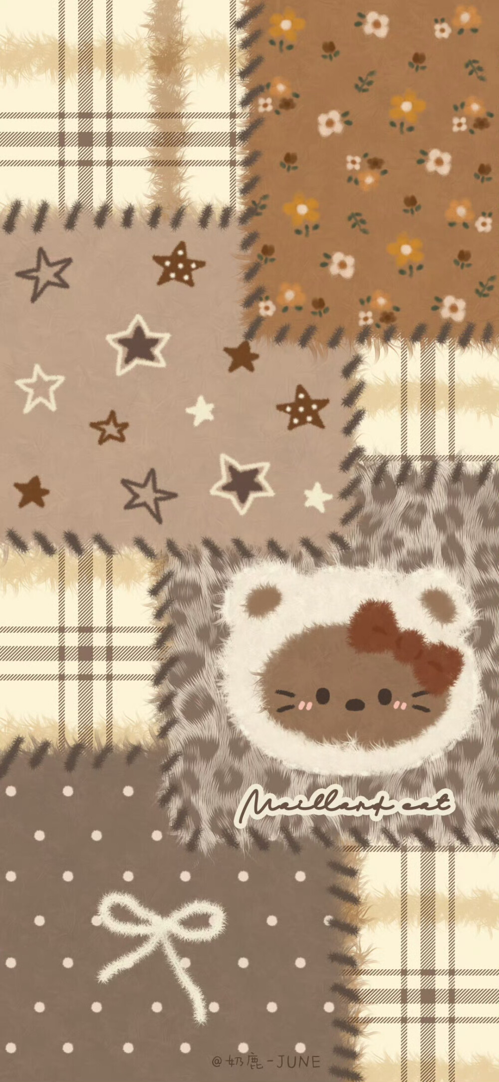 秋冬氛围感拉满的拼布壁纸