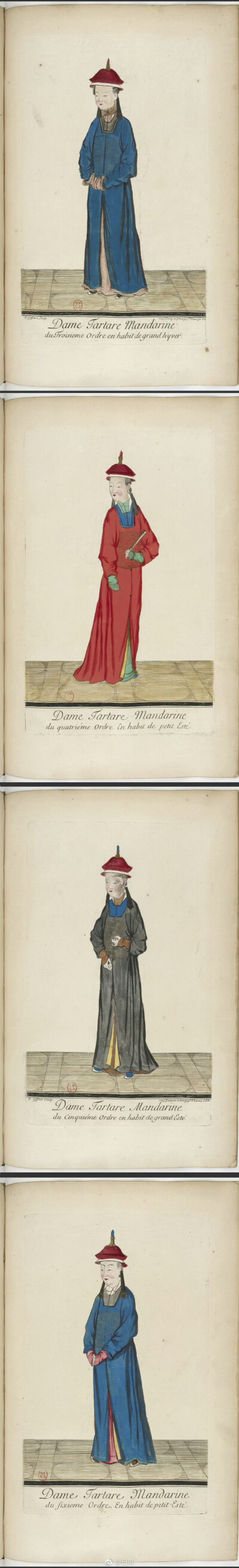 康熙三十六年（1697年）皮埃尔·吉法尔印制并在法国巴黎出版的《清国人物服饰图册》