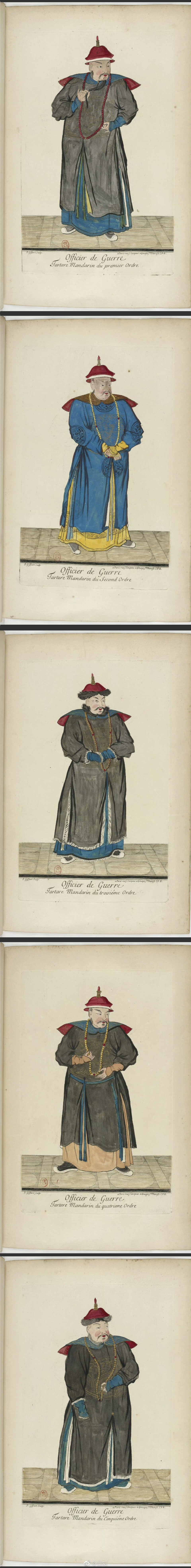 康熙三十六年（1697年）皮埃尔·吉法尔印制并在法国巴黎出版的《清国人物服饰图册》