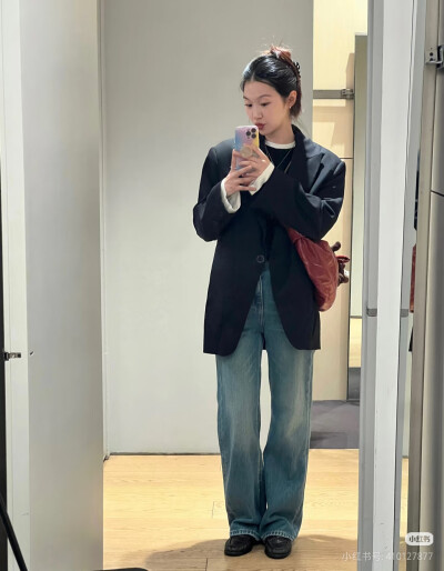 西装牛仔裤乐福鞋