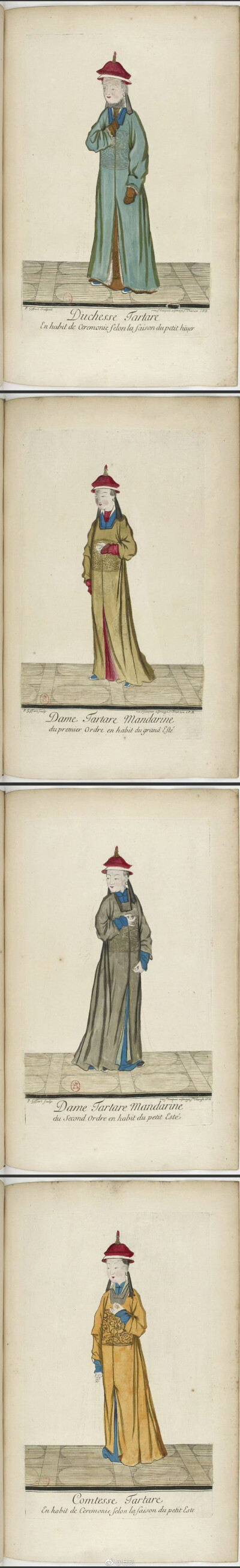 康熙三十六年（1697年）皮埃尔·吉法尔印制并在法国巴黎出版的《清国人物服饰图册》