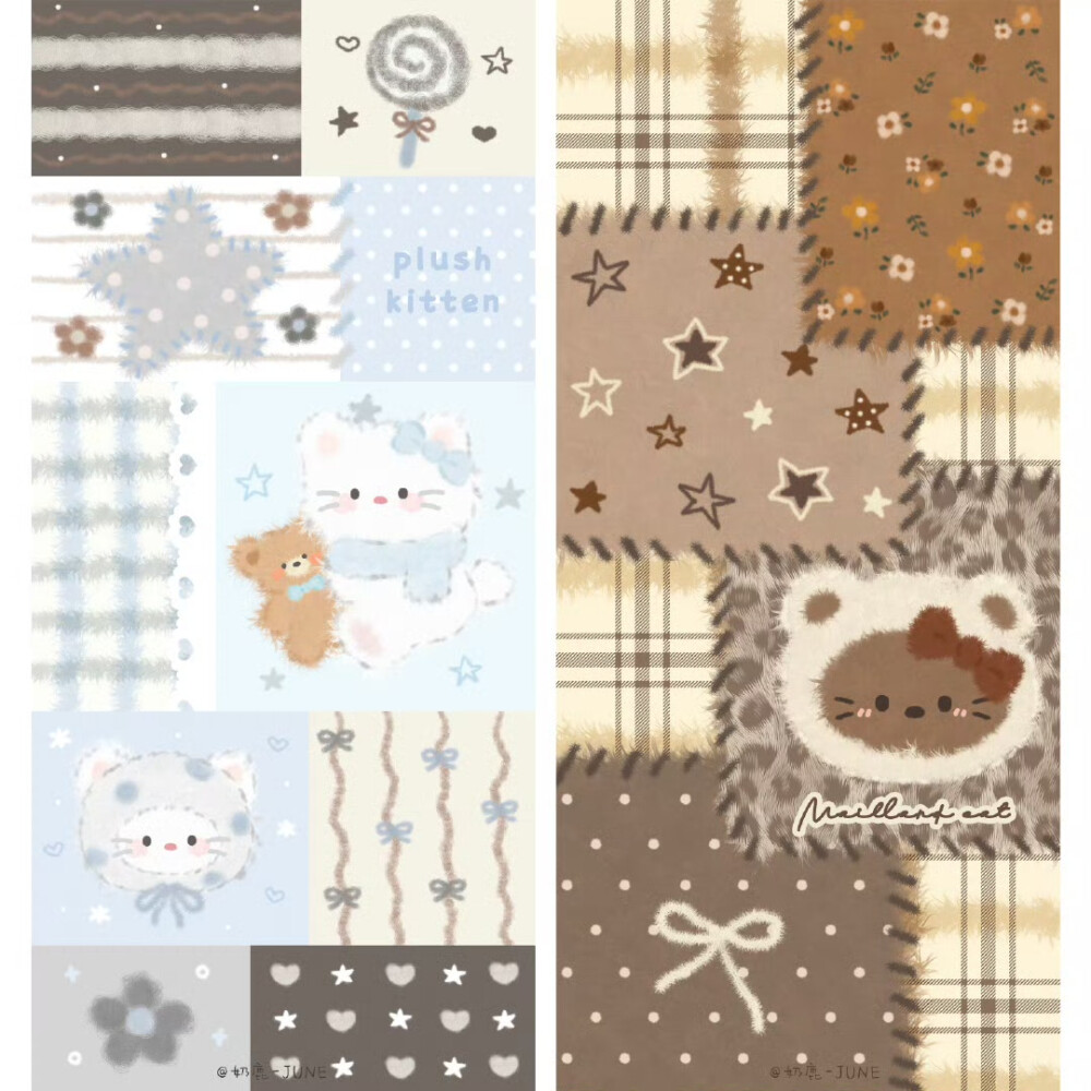 秋冬氛围感拉满的拼布壁纸