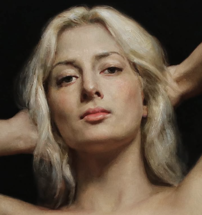 塞萨尔·桑托斯是一位古巴裔美国画家，他将古典与现代融合为一体的当代具象写实大师，其自创风格“Syncretism”（意为“融合”）堪称其艺术核心。