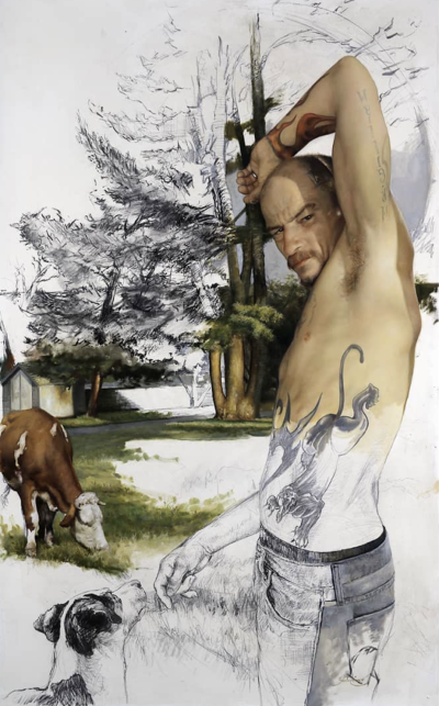 塞萨尔·桑托斯是一位古巴裔美国画家，他将古典与现代融合为一体的当代具象写实大师，其自创风格“Syncretism”（意为“融合”）堪称其艺术核心。