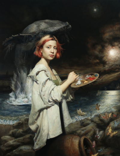 塞萨尔·桑托斯是一位古巴裔美国画家，他将古典与现代融合为一体的当代具象写实大师，其自创风格“Syncretism”（意为“融合”）堪称其艺术核心。