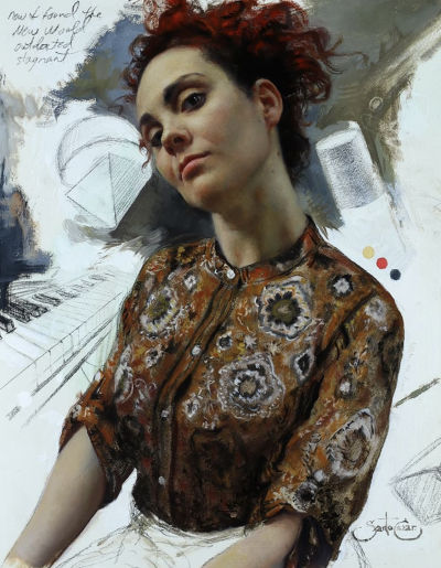 塞萨尔·桑托斯是一位古巴裔美国画家，他将古典与现代融合为一体的当代具象写实大师，其自创风格“Syncretism”（意为“融合”）堪称其艺术核心。