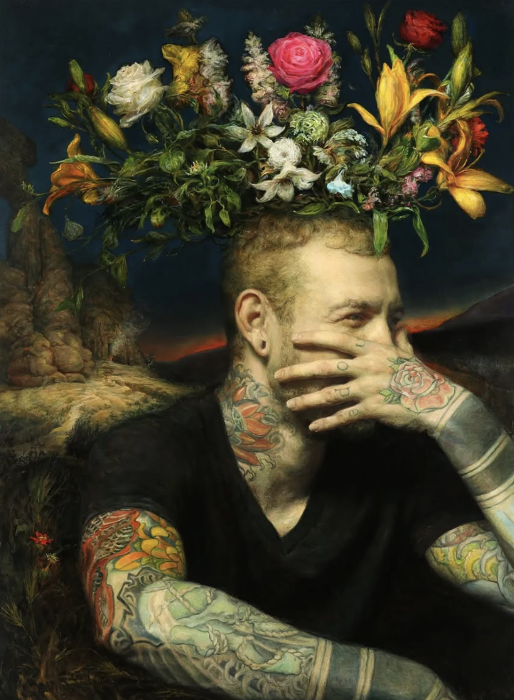 塞萨尔·桑托斯是一位古巴裔美国画家，他将古典与现代融合为一体的当代具象写实大师，其自创风格“Syncretism”（意为“融合”）堪称其艺术核心。