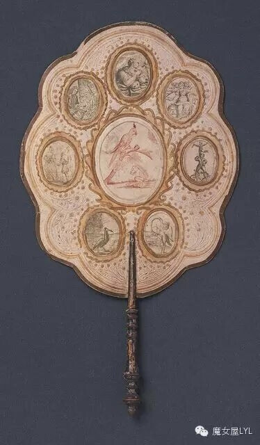 Hand-painted italian fan, 18th century