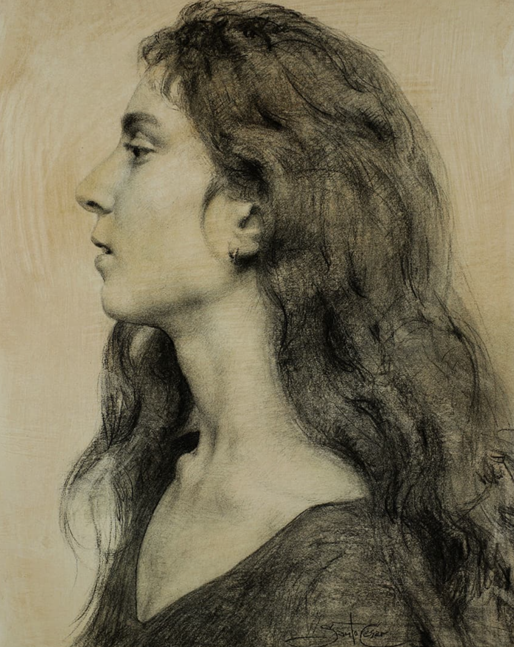 塞萨尔·桑托斯是一位古巴裔美国画家，他将古典与现代融合为一体的当代具象写实大师，其自创风格“Syncretism”（意为“融合”）堪称其艺术核心。