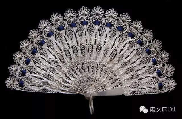 19th Century Fans · Rare Small Italian Silver Filigree Brisé Fan
