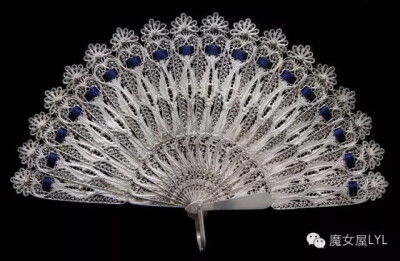 19th Century Fans · Rare Small Italian Silver Filigree Brisé Fan