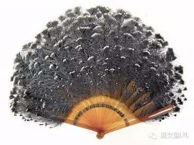 1900 Feather brise fan of grey blue goura Museum of the City of New York
