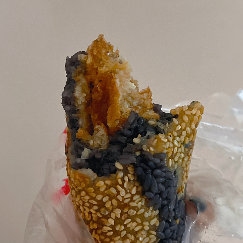 麻团糯米包油条饭团