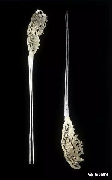 发簪，618-907(制作)。唐代(公元618-906年)中国金丝凤头发簪。