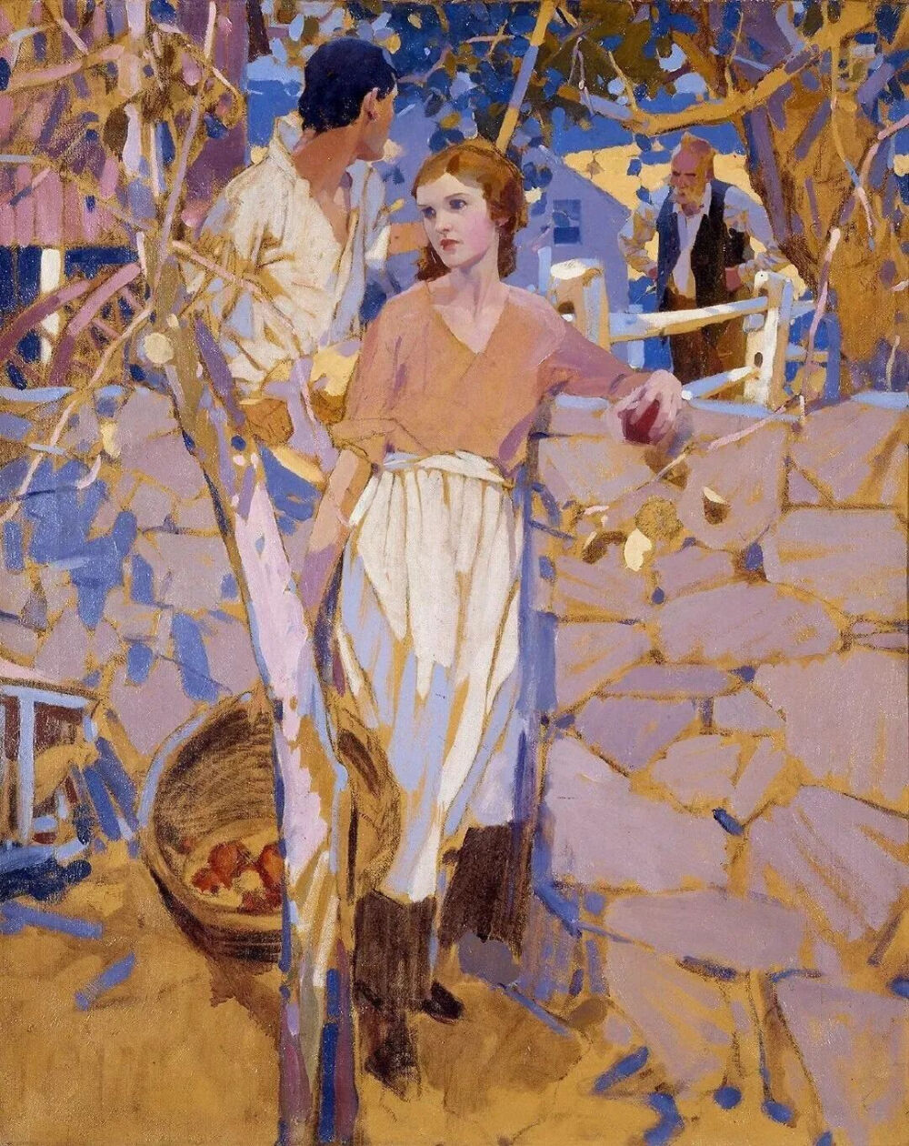 《苹果树下》Under the apple tree
沃尔特·赫弗雷特（Walter H Everett）
1920年；尺寸未知；画布油画