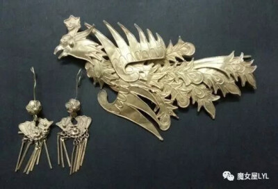 唐朝银质发簪和耳环