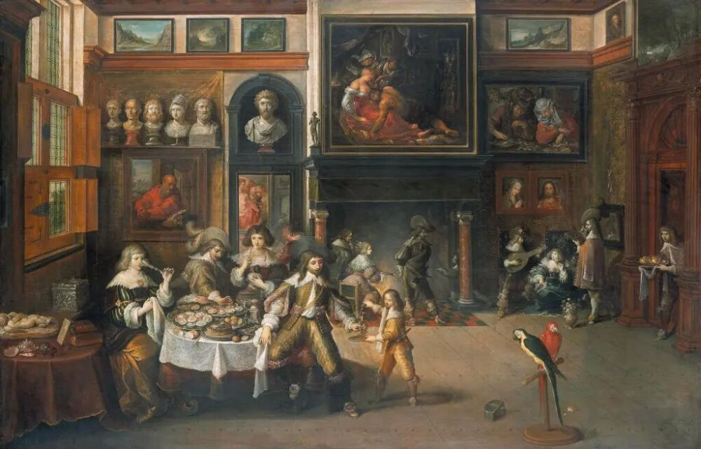 法兰斯·法兰肯二世
（Frans Francken II）
《罗寇克斯家的宴会》
（Banquet at the House of Nicolaas Rockox）
约1630-1635年，油画，62.3cmx96.5cm
慕尼黑老绘画陈列馆
