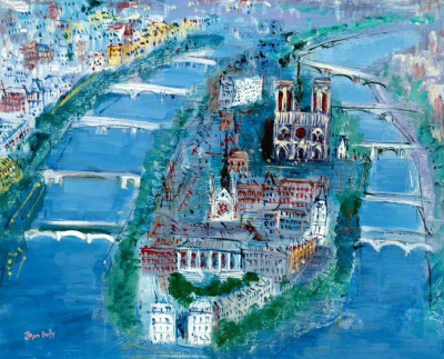 流光溢彩的巴黎。作者：Jean Dufy ​