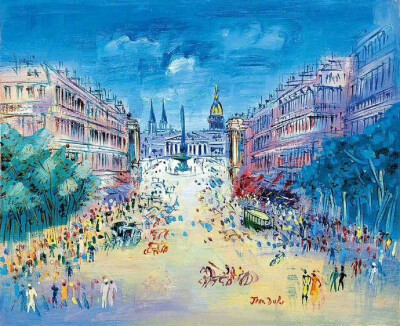流光溢彩的巴黎。作者：Jean Dufy ​
