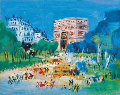 流光溢彩的巴黎。作者：Jean Dufy ​