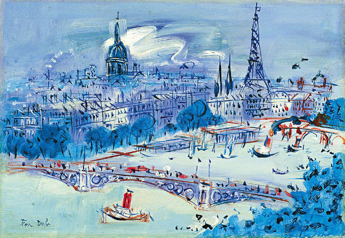 流光溢彩的巴黎。作者：Jean Dufy ​