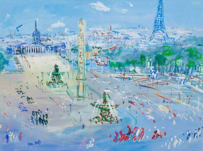 流光溢彩的巴黎。作者：Jean Dufy ​