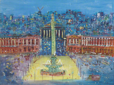 流光溢彩的巴黎。作者：Jean Dufy ​