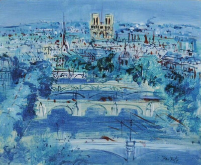 流光溢彩的巴黎。作者：Jean Dufy ​