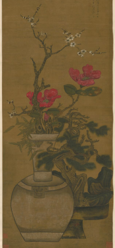 ▲《岁朝清供轴》明  陈洪绶  故宫博物院藏