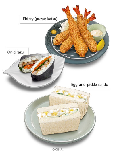 美食插画，治愈
ins：XIHA
