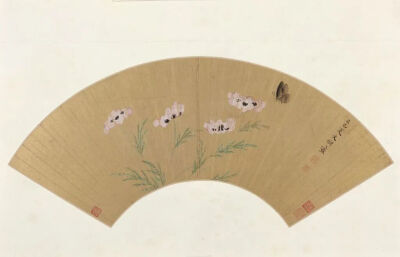 ▲ 《花蝶图》扇页 明 文俶 故宫博物院藏