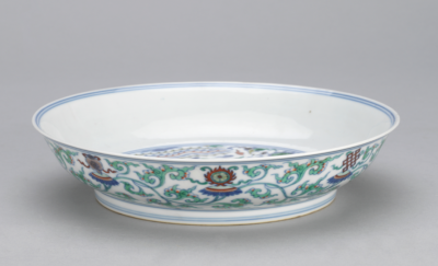 清康熙 成化款斗彩龙凤纹盘  故宫博物院藏