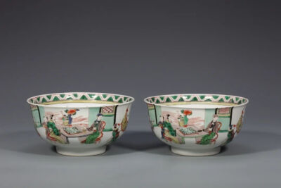 清光绪五彩人物纹碗（正德年制款）