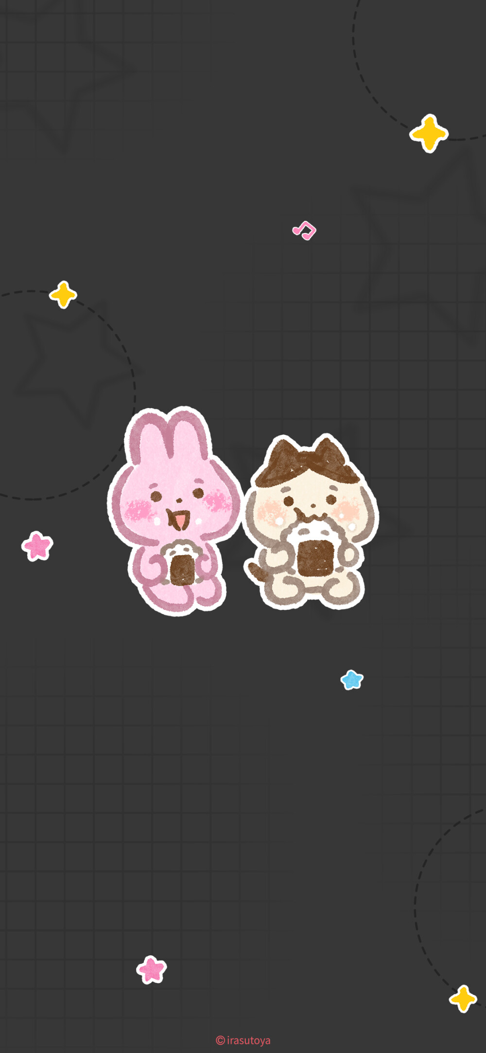 插画小人锁屏壁纸