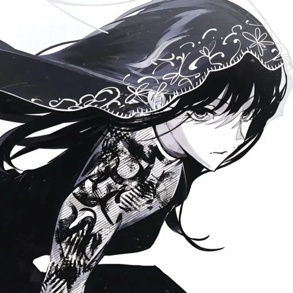 黑白动漫女头