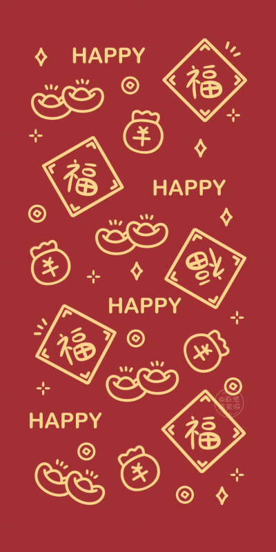 喜庆红色系新年壁纸