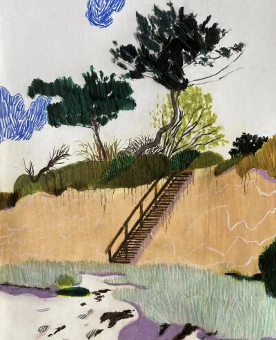 
他的艺术创作非常专注，其作品以独特的简约气质，在北欧现代主义绘画中占据独特地位。他的创作方法来源于对自然景观的深刻观察与内心转化。他常常描绘海景、天空、土地等自然主题，但摒弃了繁琐的细节。他的画布上…