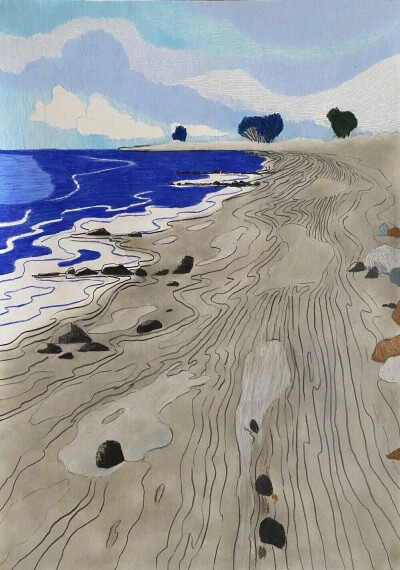 
他的艺术创作非常专注，其作品以独特的简约气质，在北欧现代主义绘画中占据独特地位。他的创作方法来源于对自然景观的深刻观察与内心转化。他常常描绘海景、天空、土地等自然主题，但摒弃了繁琐的细节。他的画布上…