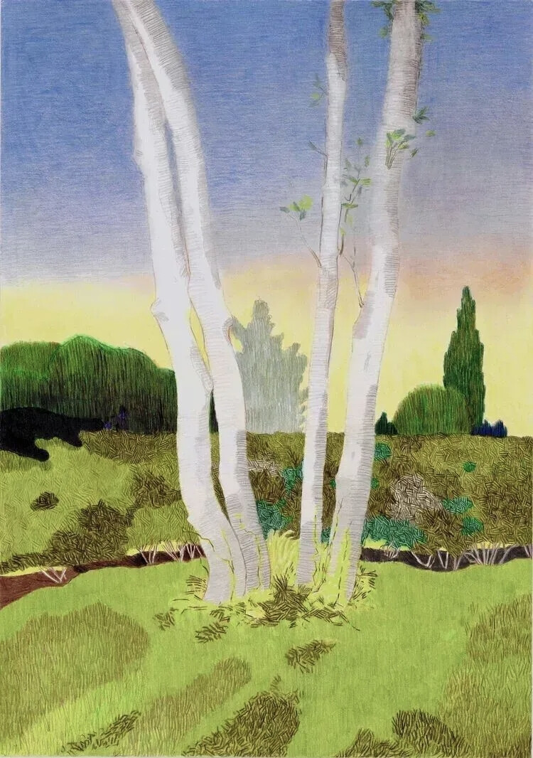 
他的艺术创作非常专注，其作品以独特的简约气质，在北欧现代主义绘画中占据独特地位。他的创作方法来源于对自然景观的深刻观察与内心转化。他常常描绘海景、天空、土地等自然主题，但摒弃了繁琐的细节。他的画布上，形态被高度简化，色彩被提炼为几个关键色域，笔触宽阔有序，富有呼吸感。他的创作从野外速写开始，仅用铅笔和纸张，细致入微地捕捉周遭环境的形态与情绪。回到工作室，再将这些印象转化为大型作品，以彩色铅笔、石墨和粉笔为媒介。通过大面积柔和却鲜明的笔触，将生命中的喜悦与悲戚逐渐凝固显现。他擅长运用微妙、低饱和度的色调，营造出光线弥散、空气流动的静谧氛围，画面介于抽象与具象之间。他的创作理念关乎“本质”与“心境”。过程并非复制自然的外貌，而是捕捉其内在的精神性与永恒感。他的画作内敛，使观者进入一种冥想空间。剥离喧嚣，呈现出经过沉淀的、朴素的真实性，如同一段视觉的山歌，在简约的形式下蕴含着生命的情感。
