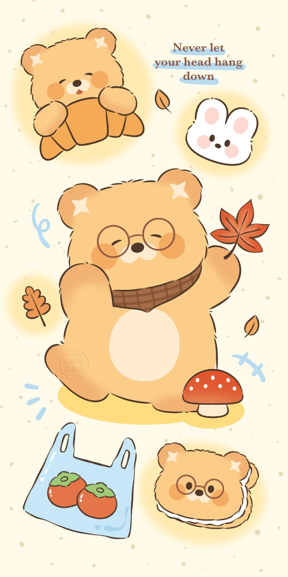 秋冬棕黄色系可爱毛绒小熊