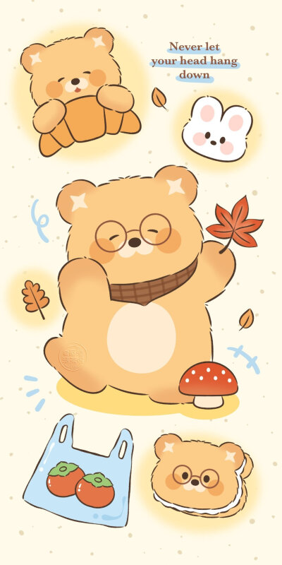 秋冬棕黄色系可爱毛绒小熊