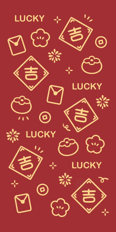 喜庆红色系新年壁纸
